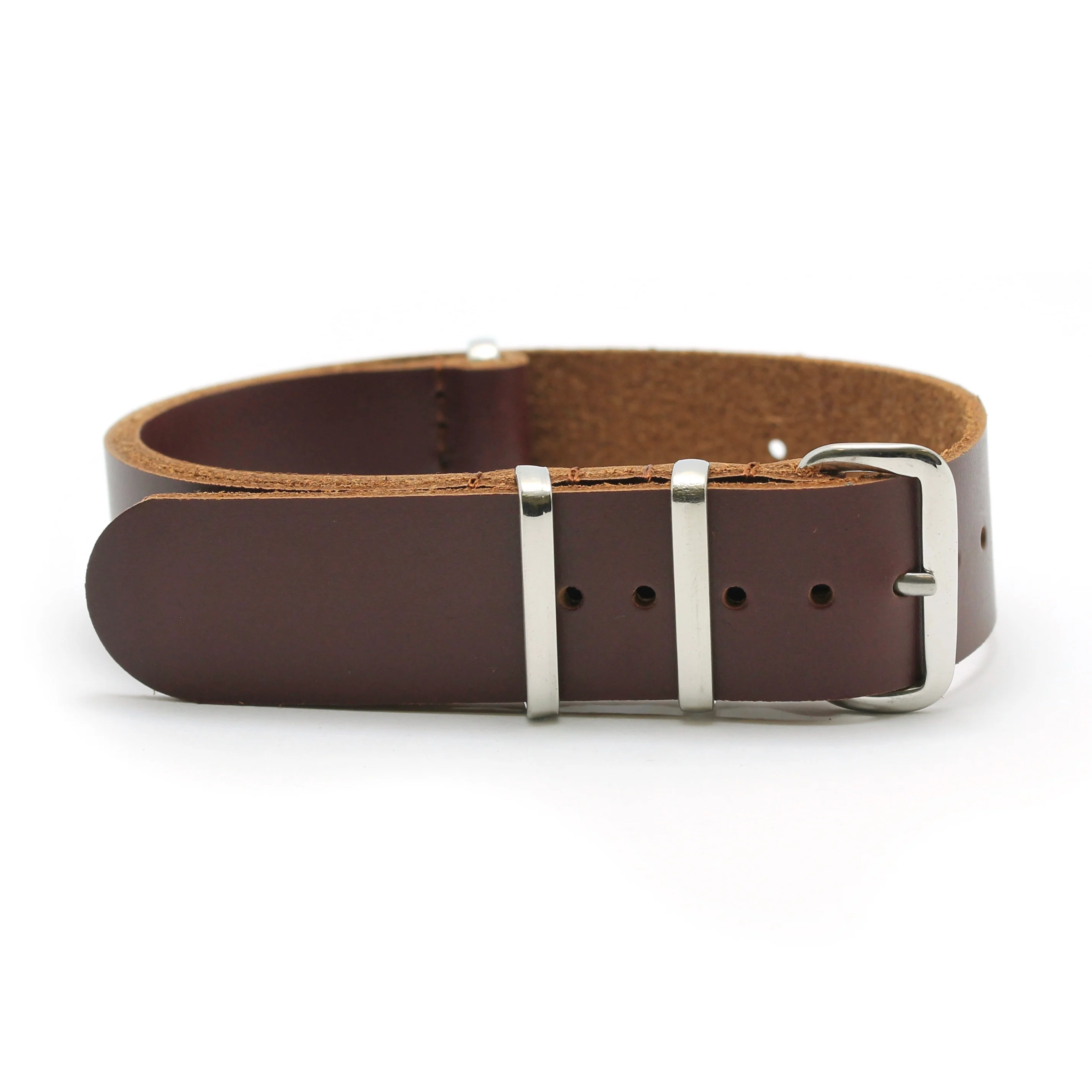 Leather Military Style Watch Strap - Image 3